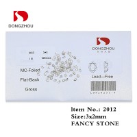 DZ 2012 3*2mm oval shape glass flatback stone for nail art (1440pcs/pack)